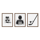 Monochrome Hockey Wall Art Set