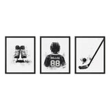 Monochrome Hockey Wall Art Set
