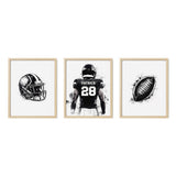 Monochrome Football Wall Art Set