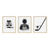Monochrome Hockey Wall Art Set