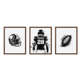 Monochrome Football Wall Art Set