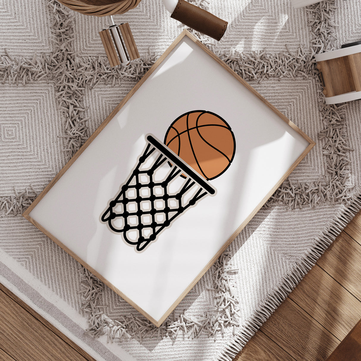 Basketball Checkerboard Pattern - Set of 3 Posters