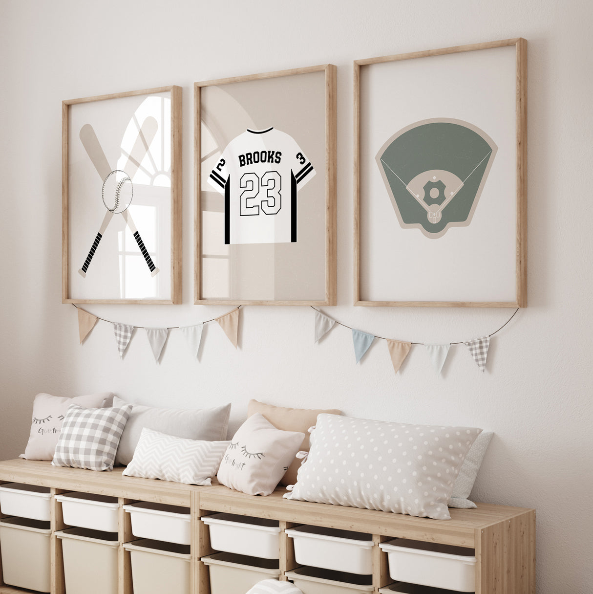 Personalized Baseball Wall Art – Custom Name & Number