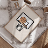 Basketball Oatmeal&Black - Set of 3 Posters