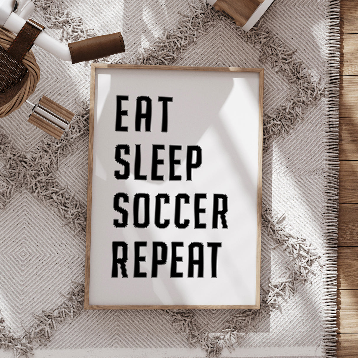 Eat Sleep Soccer Repeat Nursery Wall Art