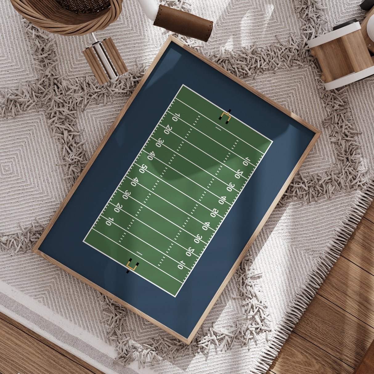 Personalized Football (Navy, Mustard, Green) - Set of 3 Posters