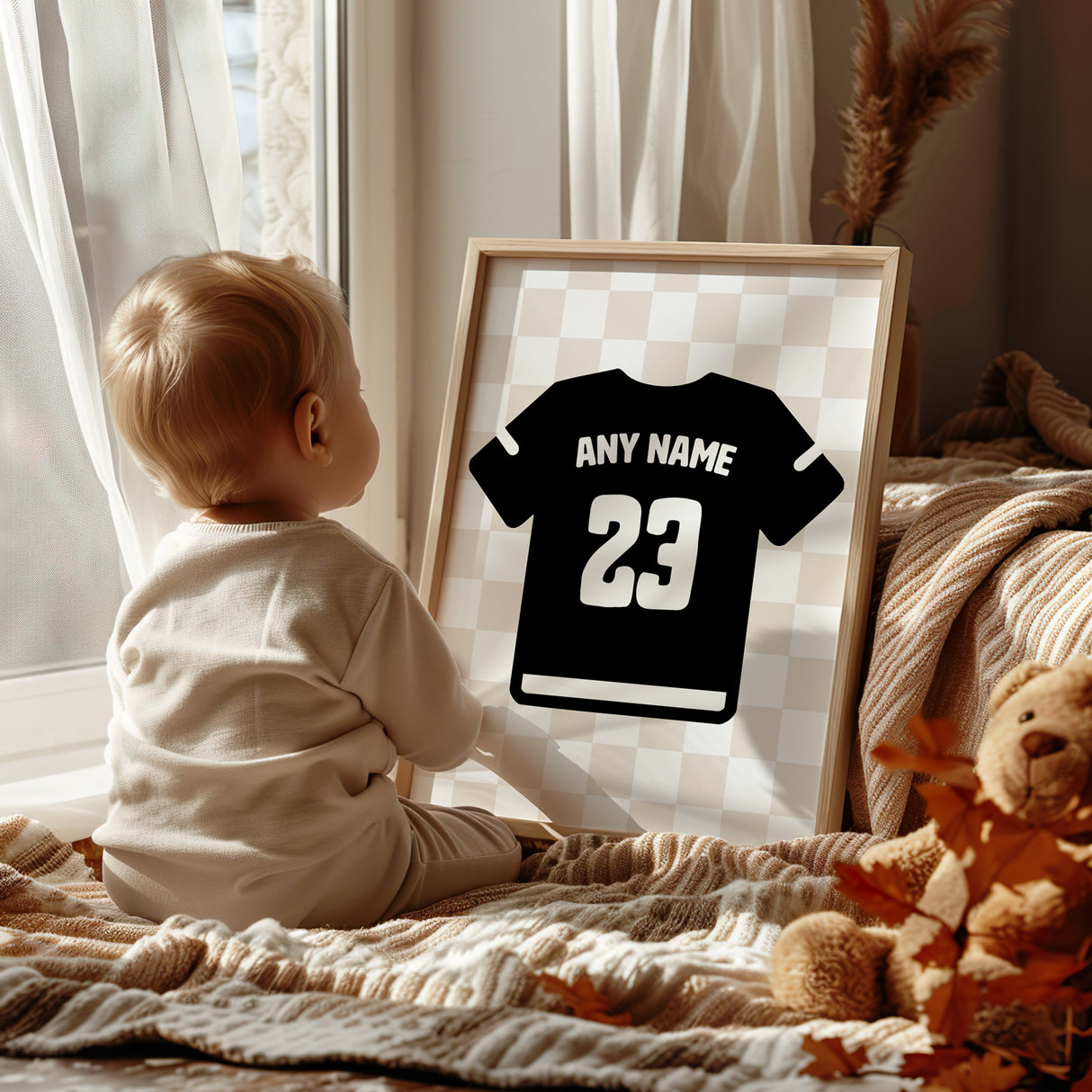 Personalized Football Jersey Wall Art – Custom Name and Number