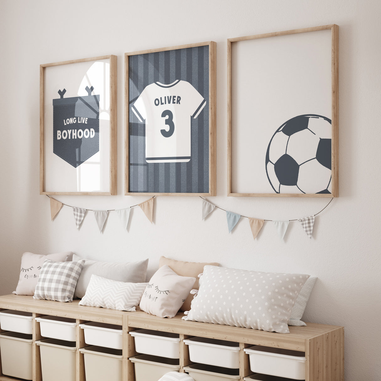 Soccer Wall Art Set of 3 Prints