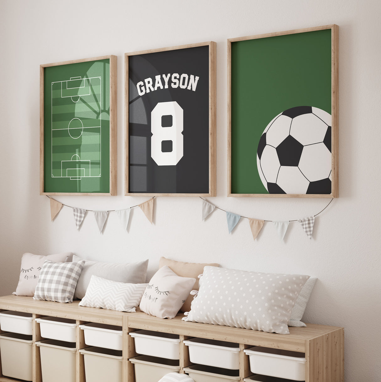 Soccer Green & SW Tricorn Black  - Set of 3 Posters