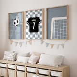 Soccer Bluish - Set of 3 Posters