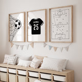 Soccer Black&White - Set of 3 Posters