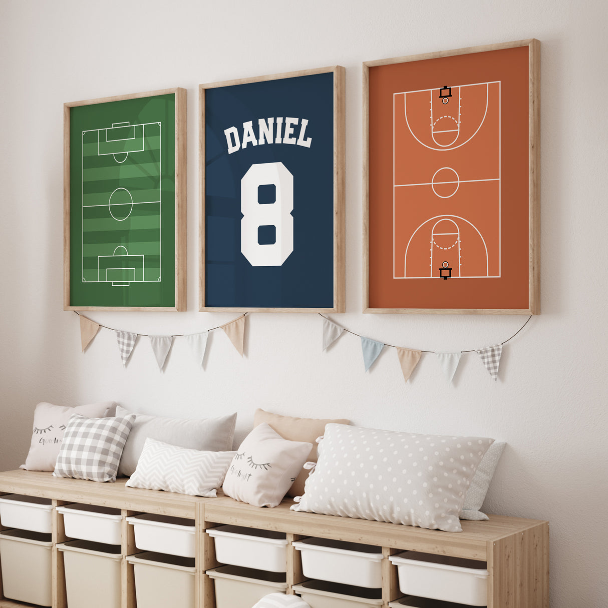 Soccer Field & Basketball Court - Set of 3 Posters