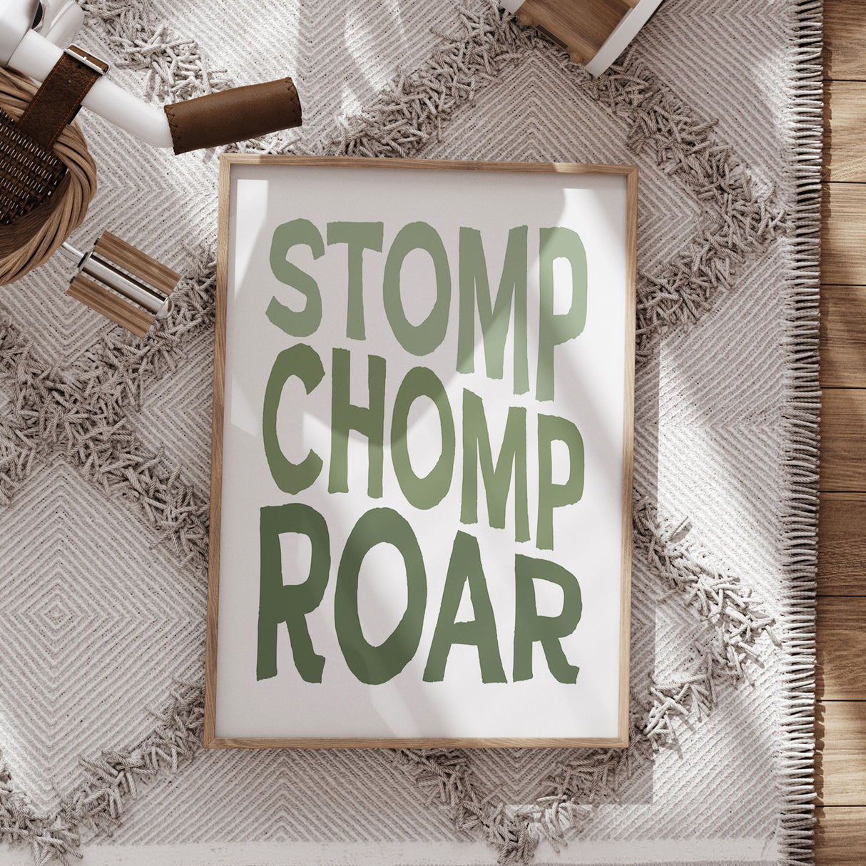 Stomp Chomp Roar Wall Art – Dinosaur Nursery Decor