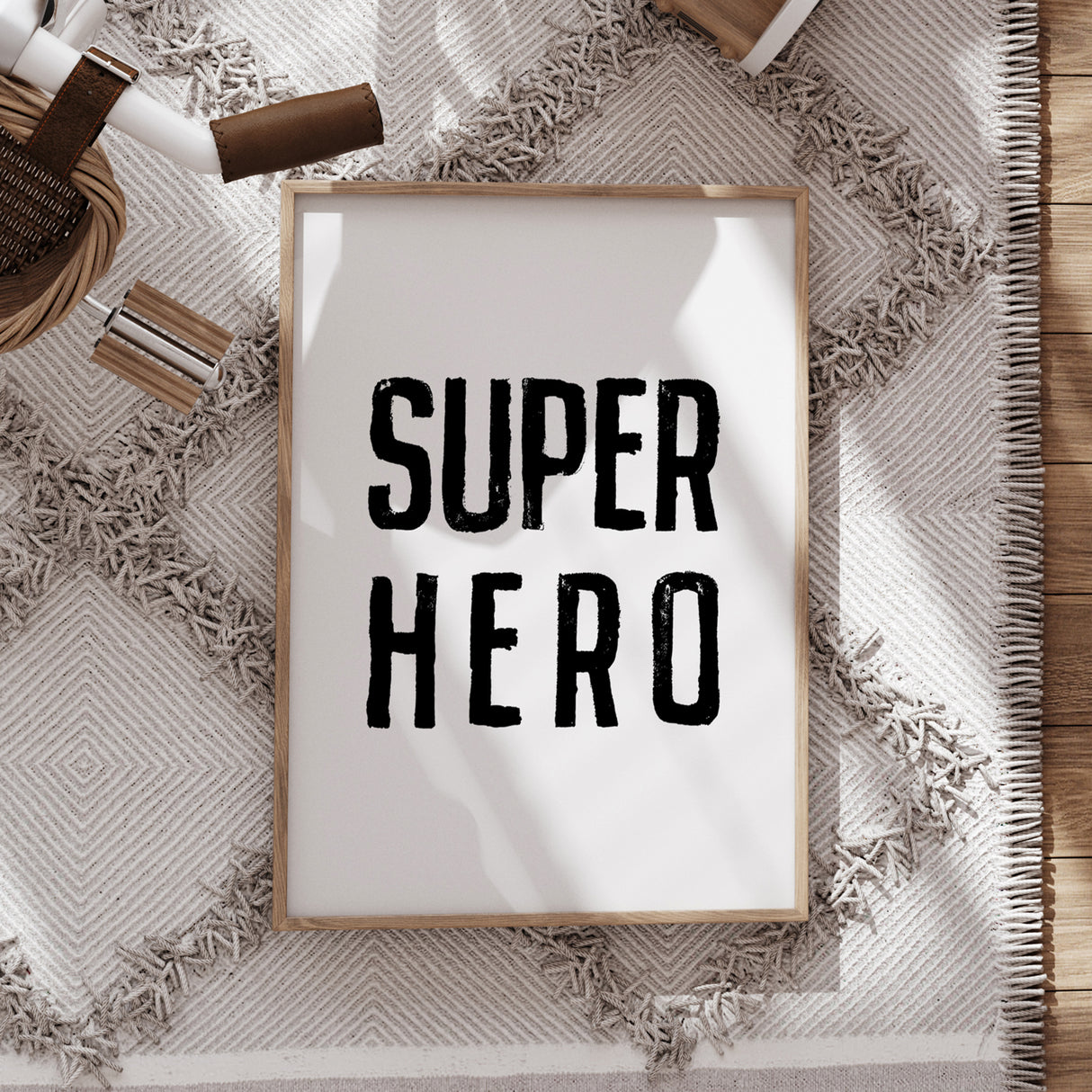 Super Hero Wall Art – Bold Typography Decor for Kids