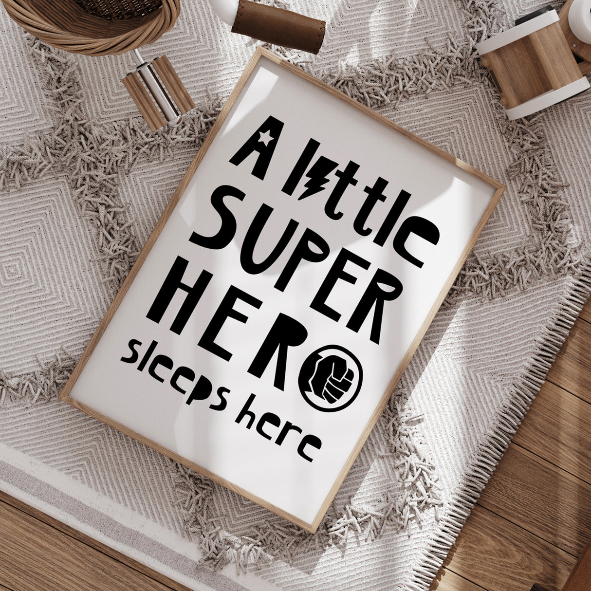 A Little Super Hero Sleeps Here Poster