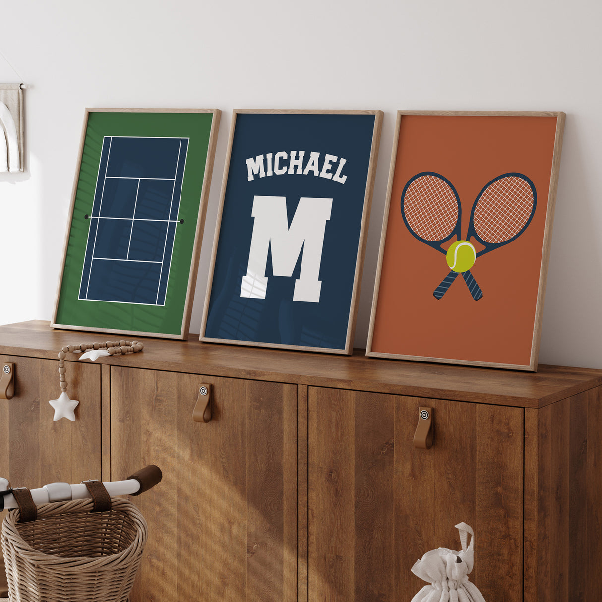 Tennis Court  - Set of 3 Posters