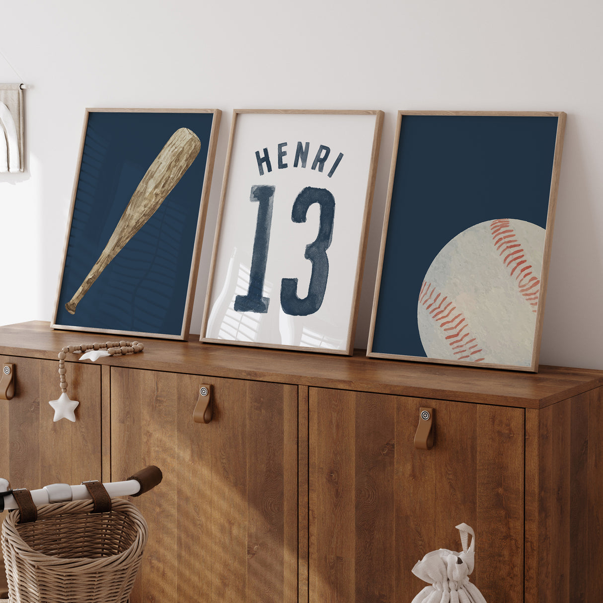 Baseball Watercolor - Set of 3 Posters