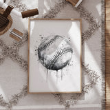 Custom Baseball Wall Art Set of 3 – Personalized Name & Number Sports Decor