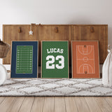 Football Field & Basketball Court - Set of 3 Posters