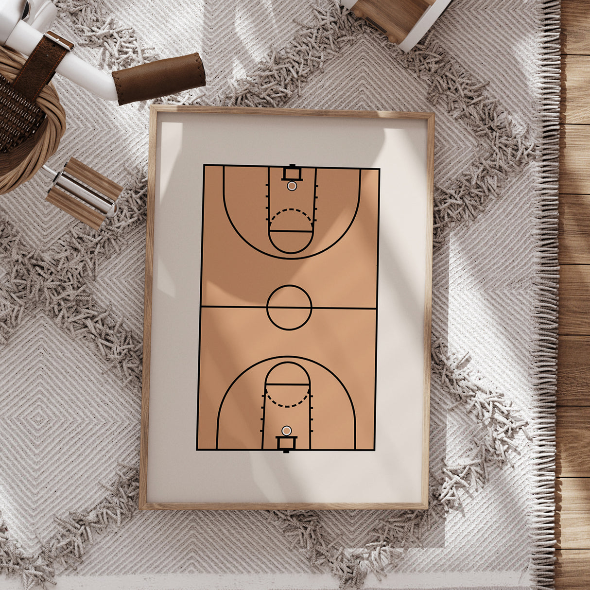 Basketball Court Wall Art – Simple Design Print