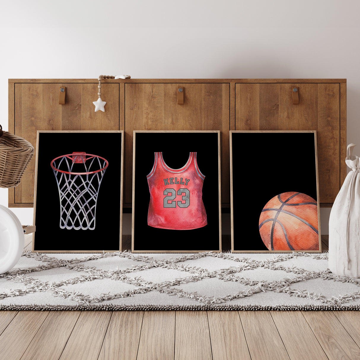 Basketball Wall Art Set – Posters for Kids' Rooms