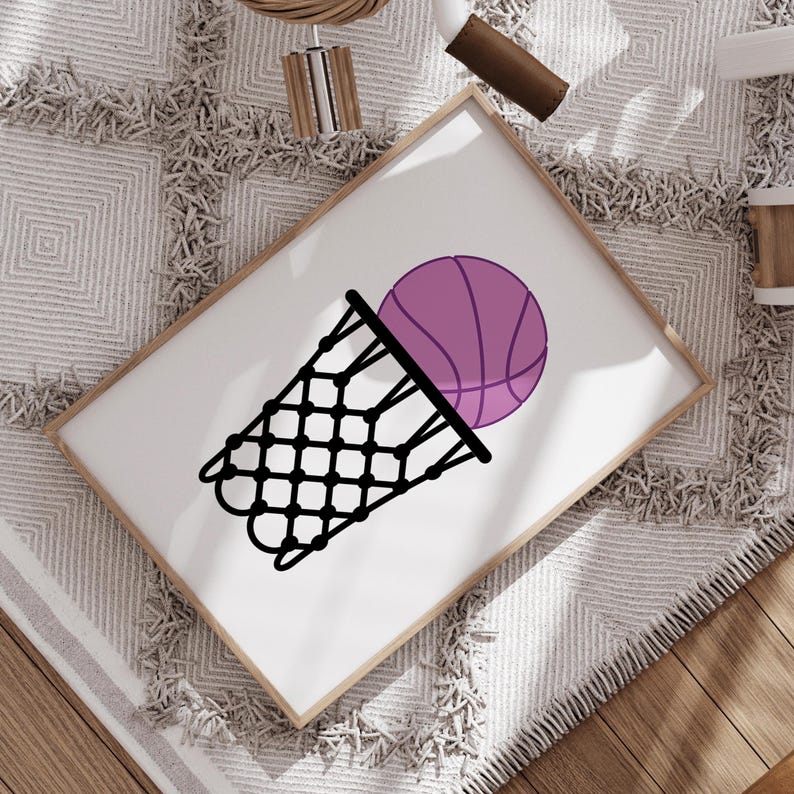 Basketball Girl Purple  - Set of 3 Posters