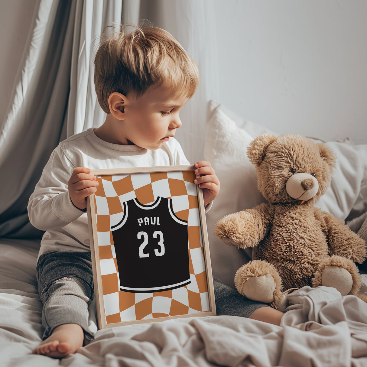 Basketball Checkerboard Pattern - Set of 3 Posters