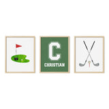 Custom Golf Wall Art – Personalized Name & Initial Print - threeowlsnook