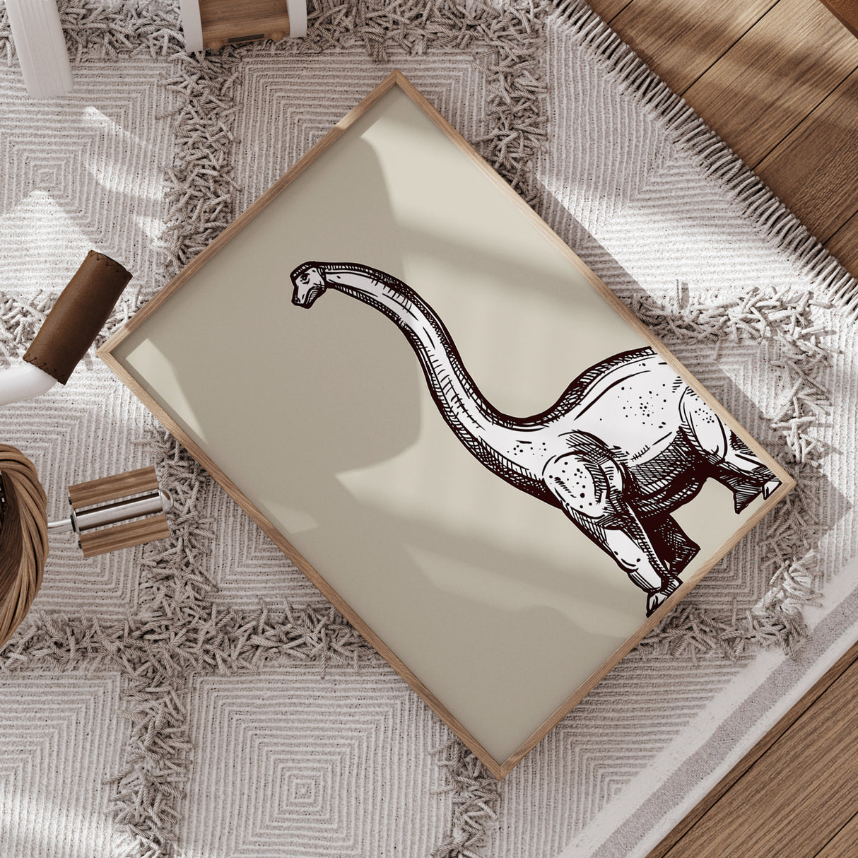 Brontosaurus Sketch Wall Art – Vintage Style