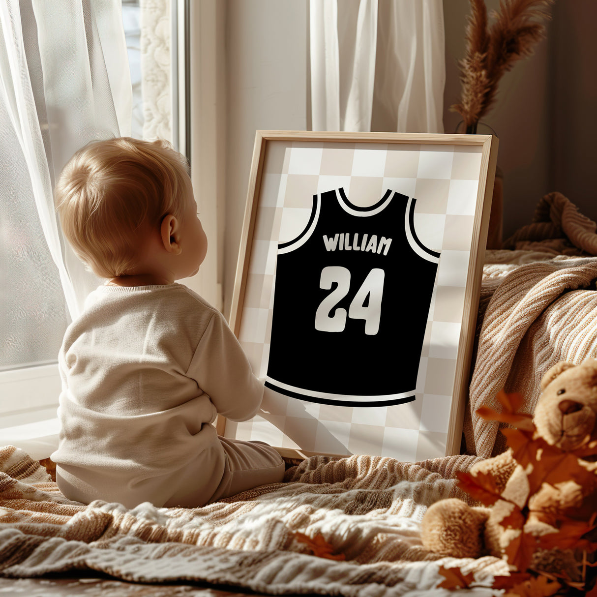 Custom Basketball Jersey Wall Art – Personalized Name & Number Print