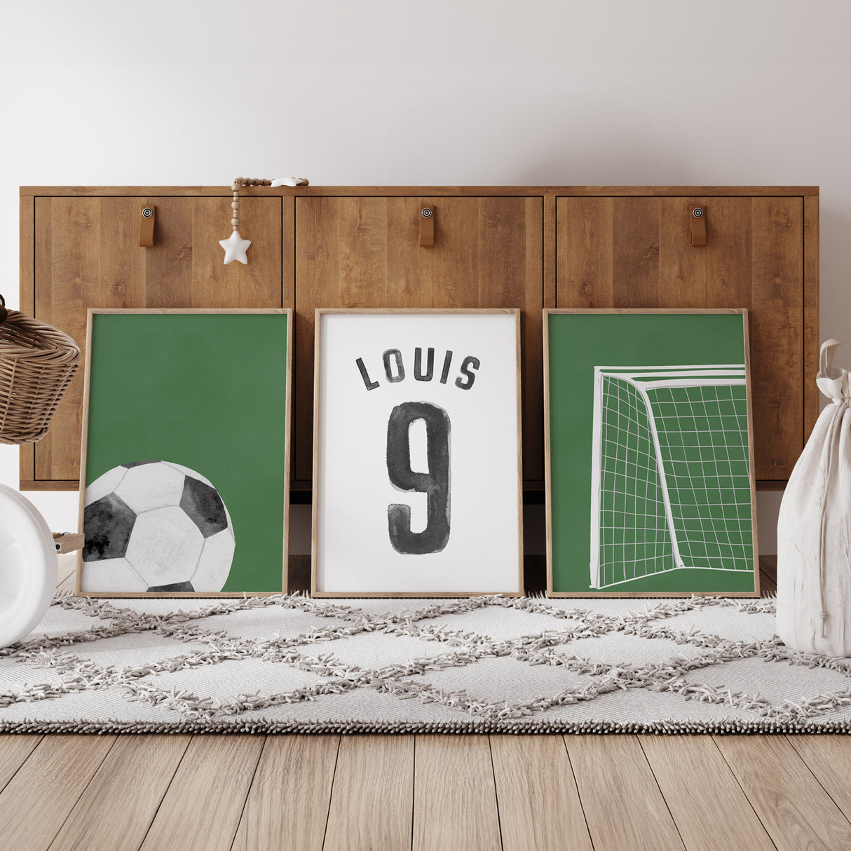 Soccer Green Watercolor - Set of 3 Posters