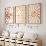 Daisy & Sunshine Pink - Set of 3 Posters