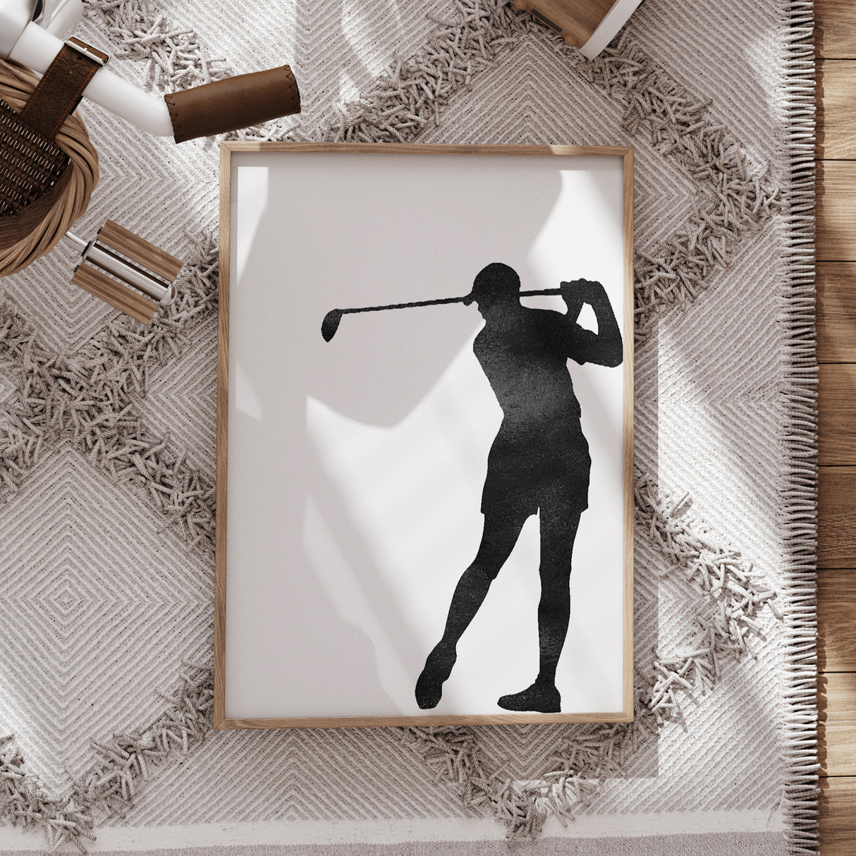 Golf Swing Silhouette Print – Classic Sports Decor for Kids' Rooms