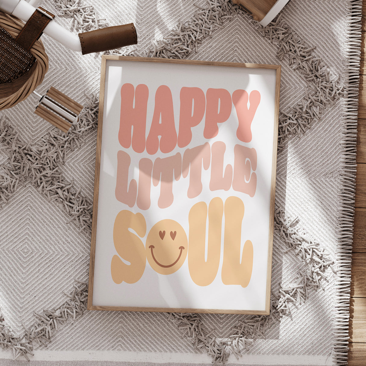 Happy Little Soul Wall Art – Retro Pastel Typography