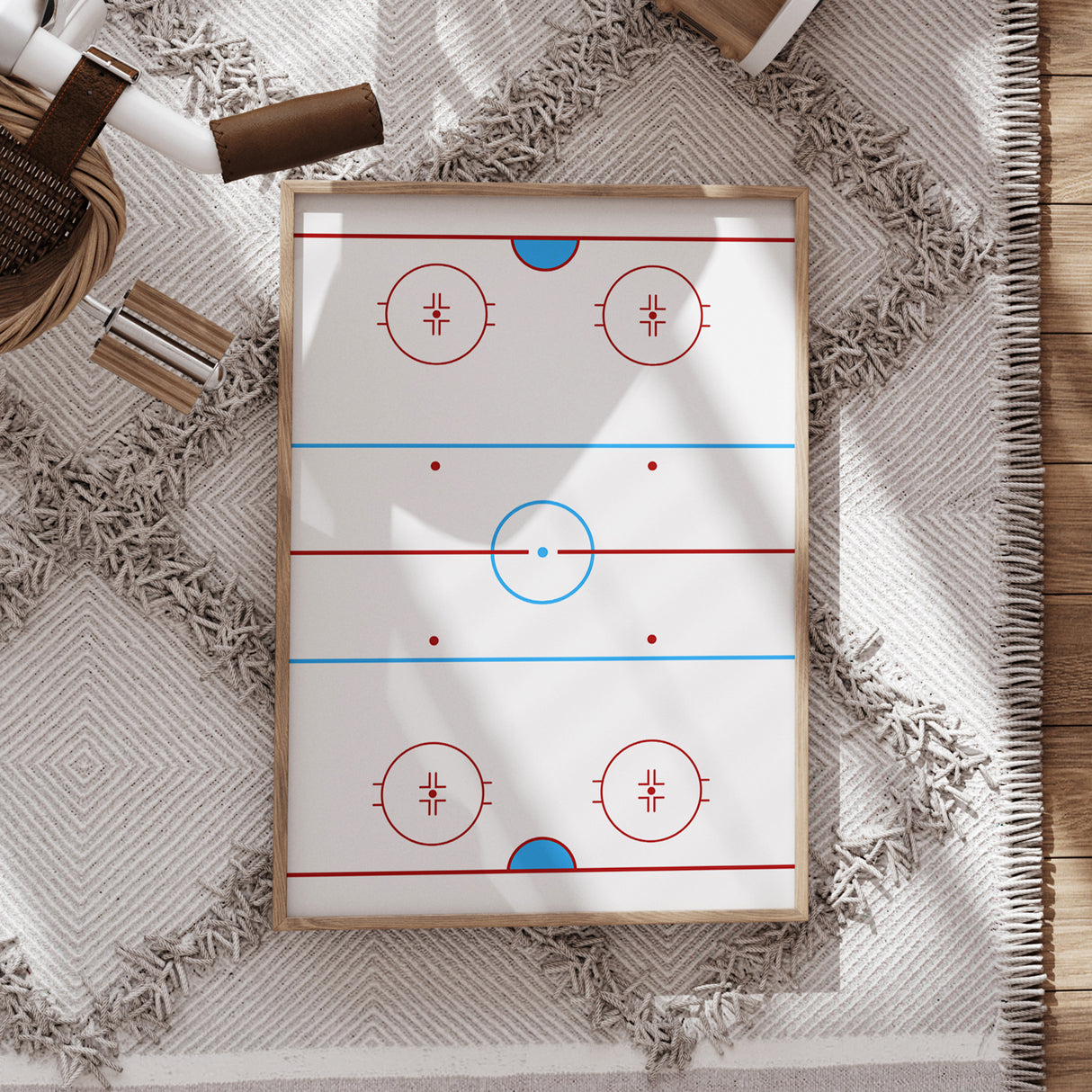 Hockey Rink Wall Art – Minimalist Rink Diagram