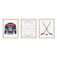Hockey Room Decor – Custom Name & Number Jersey Print Set - threeowlsnook