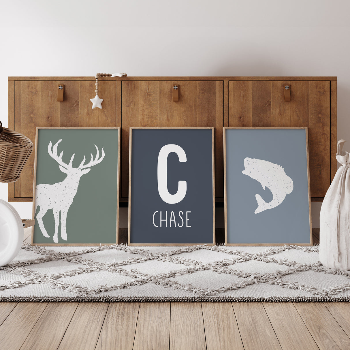 Deer and Fish - Set of 3 Posters