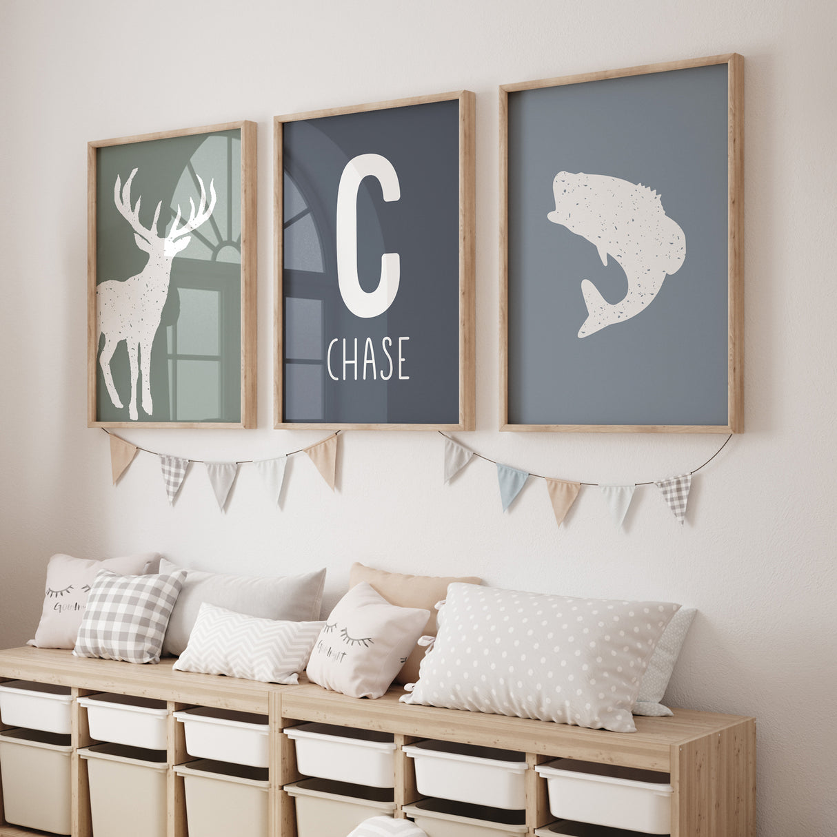 Deer and Fish - Set of 3 Posters