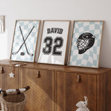 Hockey Ice Blue - Set of 3 Posters