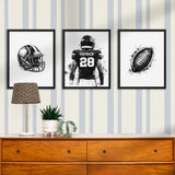 Monochrome Football Wall Art Set