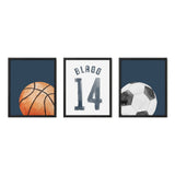 Personalized Watercolor Sports Wall Art Set – Soccer & Basketball Prints - threeowlsnook