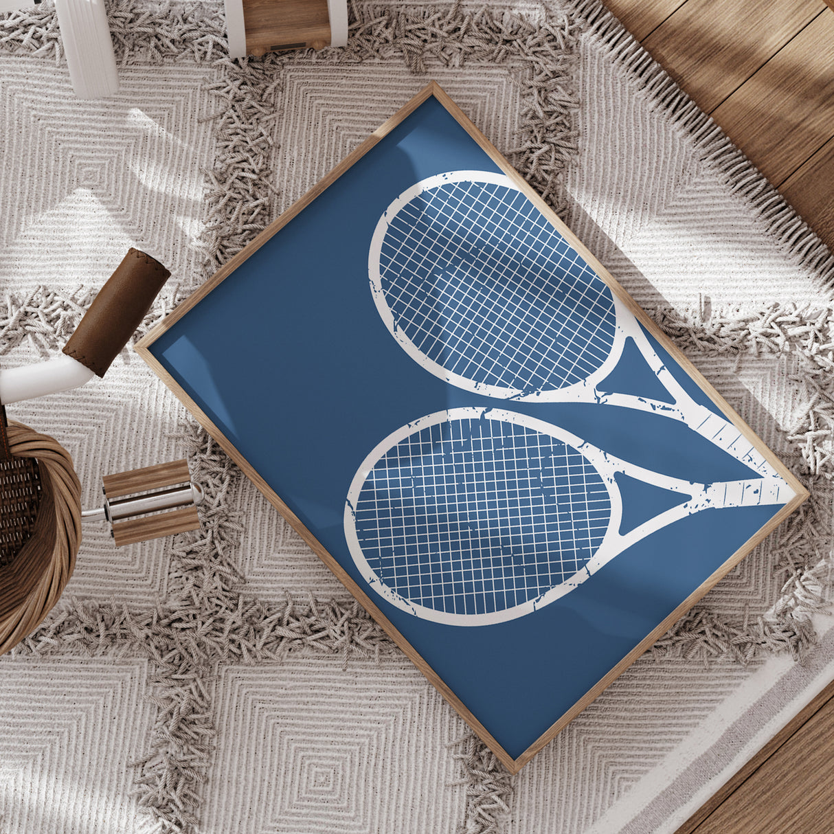 Tennis Rackets Wall Art – Modern Sports Decor for Kids' Rooms