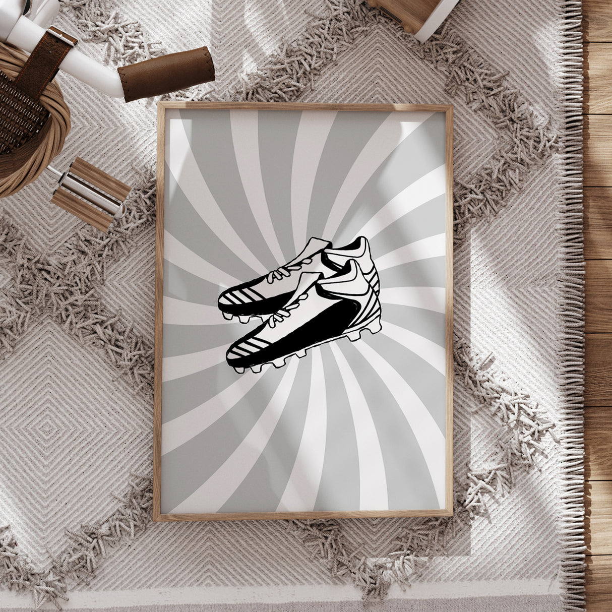 Soccer Cleats Wall Art – Modern Soccer Decor for Kids' Rooms