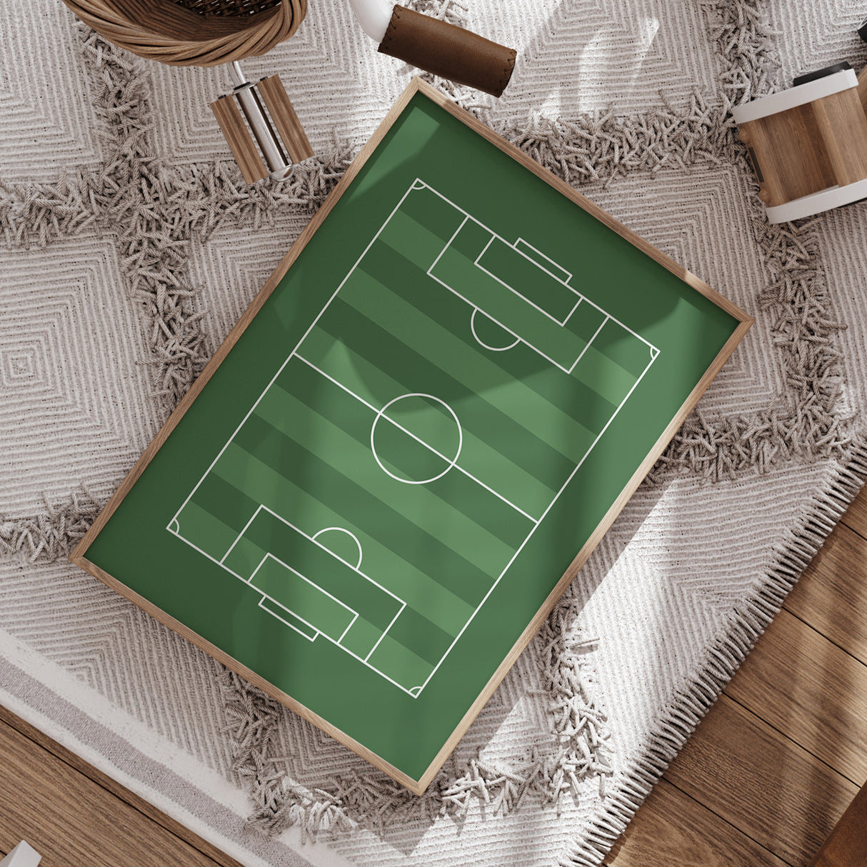 Soccer Field Nursery Wall Art – Green Pitch Outline Decor