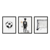 Personalized Watercolor Soccer Wall Art Set
