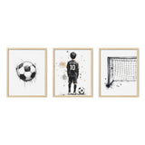 Personalized Watercolor Soccer Wall Art Set