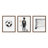Personalized Watercolor Soccer Wall Art Set