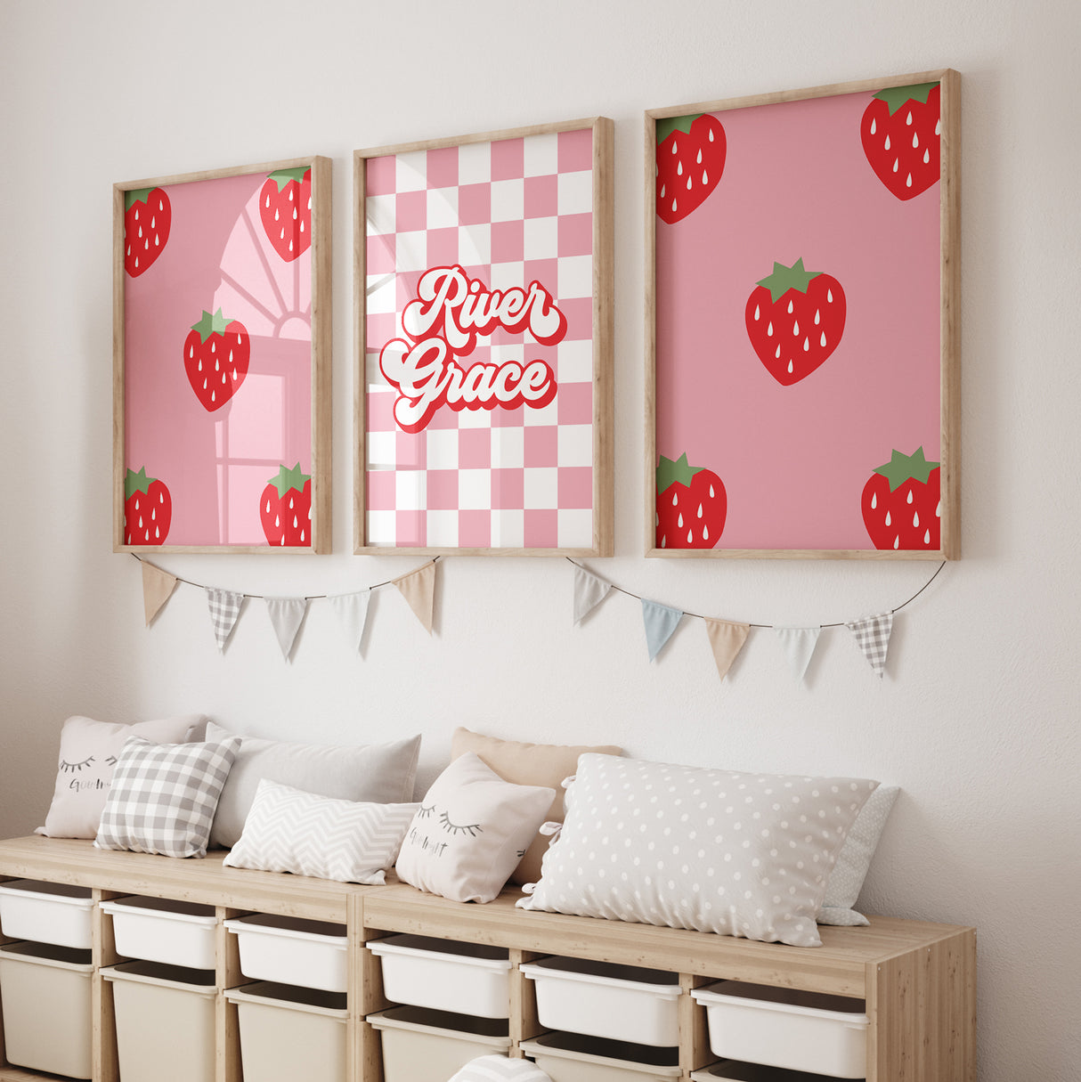 Strawberries - Set of 3 Posters