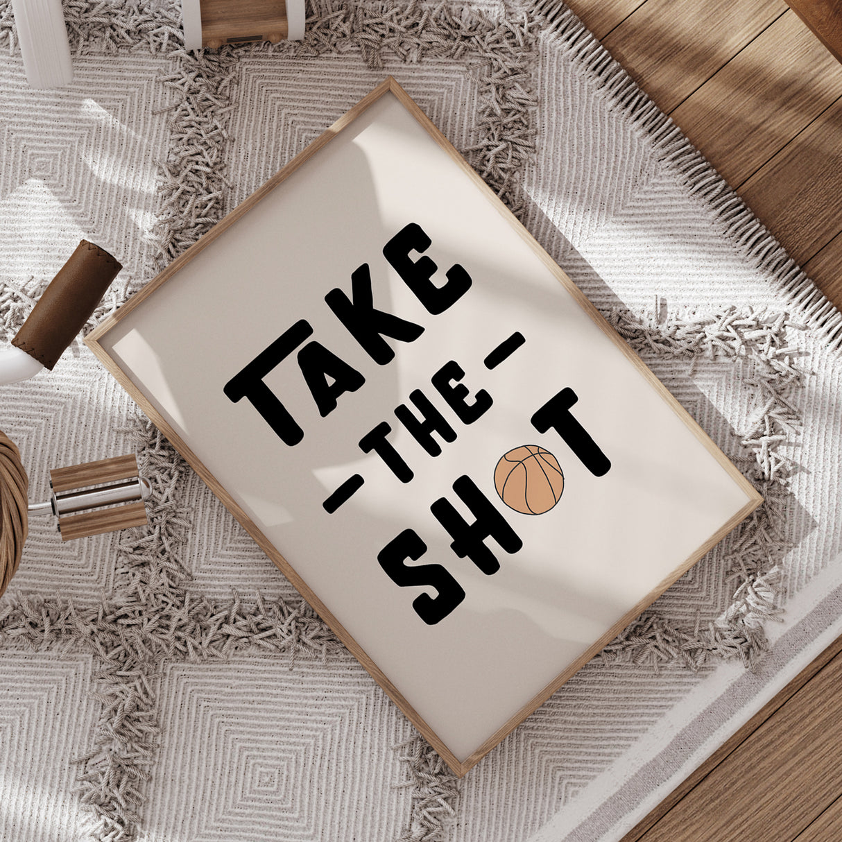 Take the Shot Wall Art – Motivational Basketball Decor for Kids